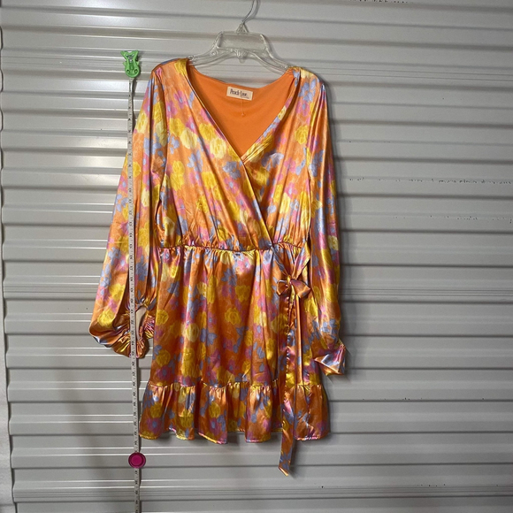 (1027) Orange Peach Love Dress Short, Medium - Picture 8 of 8